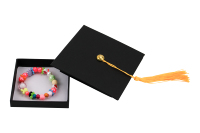 Graduation Cap Design Noir Bonbons Biscuit Boîtes Avec Gland Graduation Cérémonie Party Favor Décorations Coffrets Cadeaux
