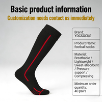 Chaussettes de football Elite Pro pour l'entraînement, semelle rembourrée antidérapante, jeunesse, printemps, lettres personnalisables, échantillon gratuit