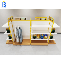Usine directe étagères de présentation en métal double face personnalisées pour chats chiens supermarché maison animalerie étagères en bois présentoirs