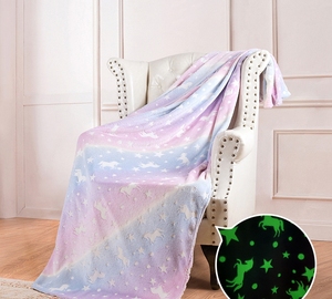 Coperta da tiro personalizzata stella magica brillante bagliore fluorescente luminoso nella coperta di flanella scura tinta unita - Product Image 3