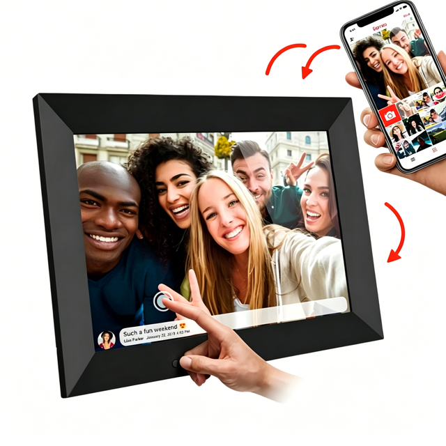 Customized Logo 10.1 Inch Cloud Touch Screen Smart Photo Album Share Photos/Videos Via Free App Digital Photo Frame