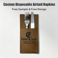 Serviettes en papier Airlaid personnalisées pour restaurant, hôtel, bar, café, en pâte de bois vierge, avec logo