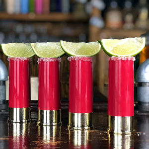 Juego de 4 Vasos de Chupito de Calibre 12, de Acero Inoxidable y Plástico, Estilo Americano, Aptos para Alimentos, para Bar y Fiestas, Hechos en Vietnam - Product Image 1