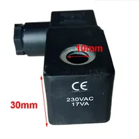 Assemblage de bobine de tête pilote de bobine de valve d'impulsion de solénoïde d'AUTEL 230VAC 17VA 24VDC 17W diamètre intérieur de l'électrovanne 10mm hauteur 30mm