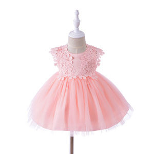 Vestido de Niña Color Rojo Sólido, Vestido de Algodón Personalizado para Niñas, Vestidos de Niña con Flores de Colores - Product Image 4