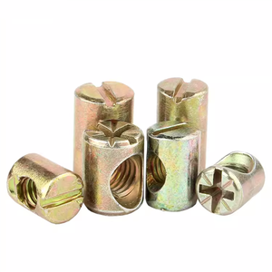 Écrous à marteau longs pour meubles, à double trou central, pour connexion par cheville transversale, écrou cylindrique M6x15mm et boulon - Product Image 3