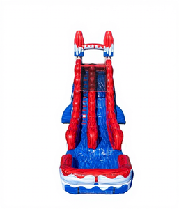 Tobogán Acuático Inflable Gigante de PVC Comercial Rojo y Azul de 20 Pies de Altura, 10x3.5x6 Metros, para Adultos y Niños al Aire Libre - Product Image 3