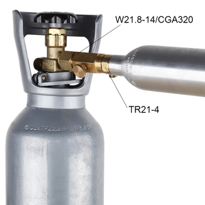 Adaptateur de Cylindre de Soda Adaptateur de <span class=keywords><strong>Recharge</strong></span> de CO2, CGA 320/W21.8 vers T21 * 4 Connecteur Remplissage de <span class=keywords><strong>Gaz</strong></span> pour Bouteille d'Eau Gazeuse à partir d'un Réservoir de CO2 - Product Image 6