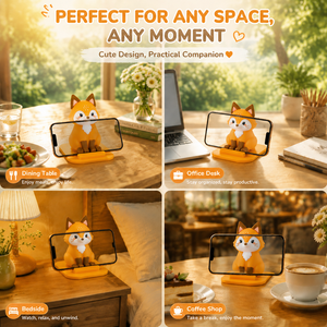 Accesorios de Oficina, Soporte para Teléfono con Diseño de Zorro, Decoración de Escritorio, Accesorios para el Hogar y la Oficina, Soporte Kawaii para Teléfono Móvil con Forma de Animal - Product Image 4