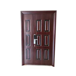 Obral Harga Murah pintu Turki pintu depan pintu eksterior Interior ganda gaya mewah tahan kebisingan keamanan pintu logam