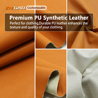 Tissu en cuir PU ultra doux à grain fin avec support tricoté, simili cuir végétalien synthétique pour vêtements, vestes, jupes