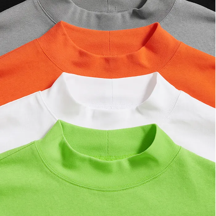 OEM Hersteller neues Design 200gsm Baumwolle schlichte leere T-Shirt benutzer definierte Kurzarm halbhohen Hals Männer übergroße T-Shirt