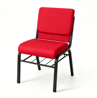 Chaise empilable et emboîtable en métal rembourrée pour théâtre, auditorium, conférence, hôtel, banquet, église – Vente en gros et en vrac pour usage commercial