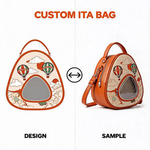 Custom Women's PU Leather Ita Bag With Hot Air <b>Balloon</b> Print Shoulder Strap Cute Cartoon Design Daily Use Stylish Handbag - Product Image 1