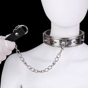 Collier en métal en acier inoxydable, laisse en cuir, collier de bondage, jeu de rôle fétichiste, jeu SM, jouets pour adultes, fournisseur en gros - Product Image 4
