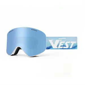 Sistema de bloqueo de clip lateral Gafas de esquí Lente intercambiable magnética Anti niebla Personalizado Venta al por mayor Snow Snowboard Goggle Hombres Mujeres