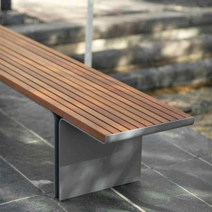 Banc <span class=keywords><strong>de</strong></span> loisirs en teck anti-corrosion en acier inoxydable au design artistique pastoral pour cour, villa, jardin, balcon - Product Image 2