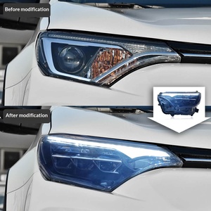 TYPY for 2016-2019 for Toyota RAV4 Headlight Assembly Modified 12V LED Lens <b>Daytime</b> <b>Running</b> <b>Light</b> Flowing Turn Signal - Product Image 2