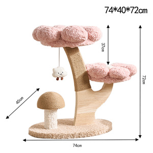 Torre per Gatti di Lusso Ecologica in <span class=keywords><strong>Sisal</strong></span> e Legno con Design Floreale Personalizzabile per Uso Interno in Tutte le Stagioni Arredamento per la Casa - Product Image 5