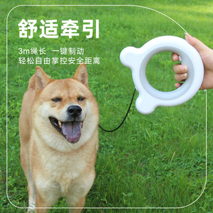 Laisse rétractable pour animaux de compagnie 3M, laisse automatique pour chien avec frein à une touche pour chiens de taille moyenne, utilisation en extérieur - Product Image 1