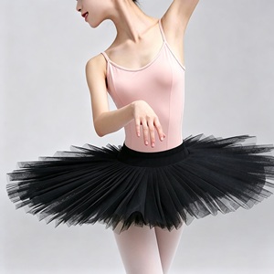 Falda Tutú de Ballet Blanca, Clásica, de Media Pierna, Vestido de Danza con Capas de Tul, Traje de Práctica y Actuación para Mujer - Product Image 4
