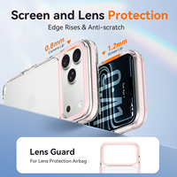 Coque de téléphone transparente antichoc pour iPhone 18 17 Pro Max, pare-chocs en TPU coloré, protection d'objectif d'appareil photo en métal, anti-jaunissement