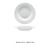 Assiette creuse Ebro Ø 24 cm en verre blanc Bormioli Rocco