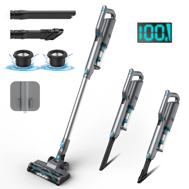 Portable Cordless Handheld Vacuum Cleaner with Wet/Dry Cleaning HEPA Filter Li-ion Battery 280W Suction for Car & Home Use