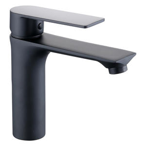 Robinet de lavabo en laiton à poignée unique, à poser sur le plan, finition noire brûlée pour meuble de salle de bain - Product Image 2