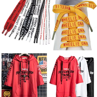 Logo personnalisé Lacet en coton plat à capuche Cordon de serrage rond Pantalon Short Corde à cordon