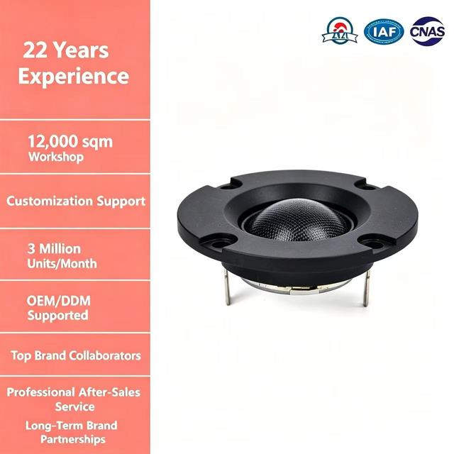 High Quality 2 Inch 50mm Panel Dome Silk Diaphragm 20mm VC 4Ohm 8W Internal Magnet Three-Way HiFi Tweeter Speaker Driver