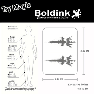 Tatuaje Temporal de Tinta Jagua, Diseño de Corona Realista, Resistente al Agua, Larga Duración (2 Semanas), Marca Boldink - Product Image 4
