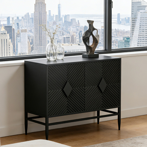 Modern 2 <b>Door</b> Wooden Storage Cabinet With Metal Legs 31.5 In For Living Room Entryway - Product Image 1