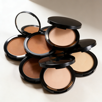 Poudre compacte vegan personnalisée, maquillage imperméable, longue tenue, couvrance totale, poudre pressée mate, poudre fixante pour peaux foncées