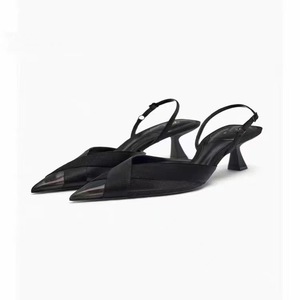 Zapatos de Tacón Bajo para Mujer, Color Marrón, con Correa en el Tobillo, Estilo Mule, Moda Otoño, Tacones Finos de 3 cm, Resistentes, Punta Cruzada, para Oficina, Fáciles de Poner - Product Image 1