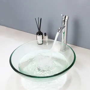 Phòng tắm lưu vực Vòng Bát bồn rửa bồn rửa vòi nước kết hợp phòng tắm tàu lưu vực vòi Vàng nóng lạnh nước Mixer W/cống