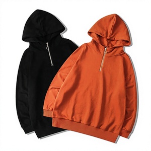 เสื้อฮู้ดดี้ผู้ชายผ้าฟลีซคอตตอนคุณภาพสูง OEM สำหรับฤดูหนาว แบบซิปครึ่งตัว พร้อมโลโก้สั่งทำ เป็นมิตรกับสิ่งแวดล้อมและระบายอากาศได้ดี - Product Image 1