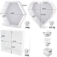 Moule en silicone pour résine cristalline DIY Early Riser - Présentoir à spécimens géométriques et polygonaux, Décoration de table moderne (Multi-formes)