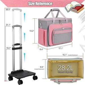 Maletín con Ruedas Desmontable de Gran Capacidad para Mujer, Maletín con Ruedas Retráctiles, Bolsa de Nailon para el Trabajo y la Enseñanza - Product Image 3