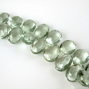 Natural Semi-Precious Gemstone Loose Green <b>Amethyst</b> Faceted Pear Shape Beads High Third Party Certified for Jewelry Making - Product Image 1