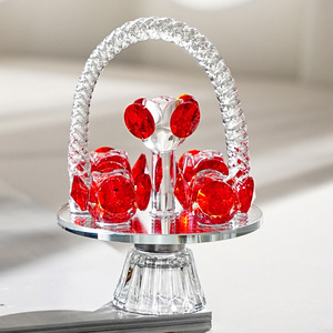 Statues de fleurs en cristal vintage de haute qualité, décorations de bureau sculptées pour la maison, pour offrir en cadeau à la Saint-Valentin à maman, à femme, à petite amie - Product Image 4