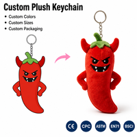 Porte-clés en peluche personnalisé en forme de légume, piment démoniaque, porte-clés en peluche doux avec logo personnalisé, dessin animé, pour cadeau promotionnel
