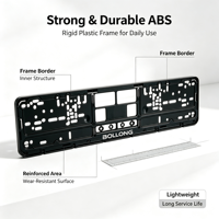 BOLONG Best Seller EU Cadre de plaque d'immatriculation en plastique ABS anti-rayures, support de plaque de voiture, logo personnalisé en relief, pièces extérieures automobiles
