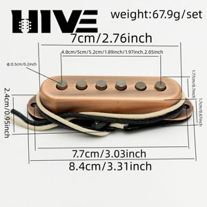 HIVE Couvercle de protection de micro de guitare en laiton de haute qualité 48MM 50MM 52MM Alnico 5 SSS Single Coil N/M/B Bridge ST - Product Image 2