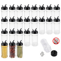 Bouteilles à épices en plastique de qualité alimentaire 60ml 80ml 100ml 250ml pour sel et poivre, avec couvercle double à clapet, idéales pour barbecue extérieur