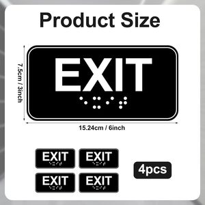 Señal de Salida en Braille de Diseño Posmoderno, 6x3 Pulgadas, Cumple con ADA, Plástico Impreso con UV, Certificado CE, Adhesivo para Oficina o Negocio - Product Image 2