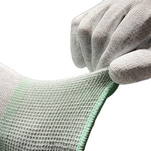 Guantes antiestáticos de alta calidad con revestimiento de Pu, guantes de trabajo cómodos de punto de poliéster - Product Image 6