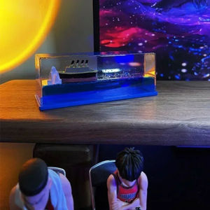 Bouteille à dérive liquide en forme de navire de croisière, ornement sablier bateau pirate, cadeau décoratif pour voiture, vitrines et cadeaux - Product Image 4