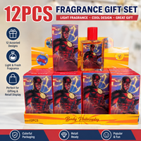 Lot de 12 vaporisateurs d'eau de toilette à thème héros de dessins animés, floraux et fruités, longue durée, écologiques, portables, vente en gros