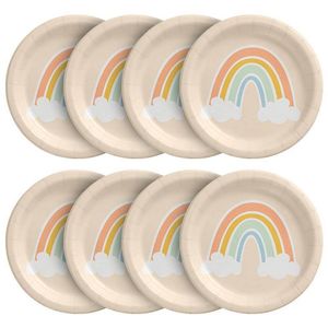 Damai Custom <b>Rainbow</b> Paper Plate for Kid Birthday Custom Paper Plate Manufacturer Colorful <b>Rainbow</b> Paper Plate - Product Image 3
